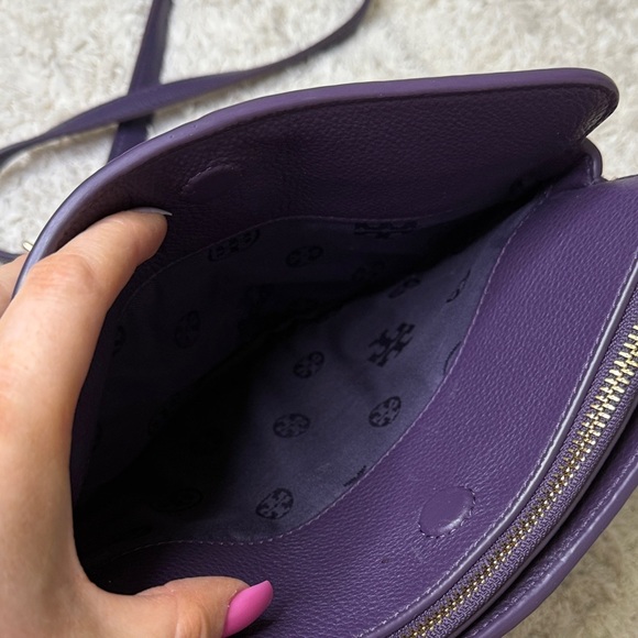 Tory Burch Dark Purple Crossbody Bag with Gold Accents - Picture 9 of 12